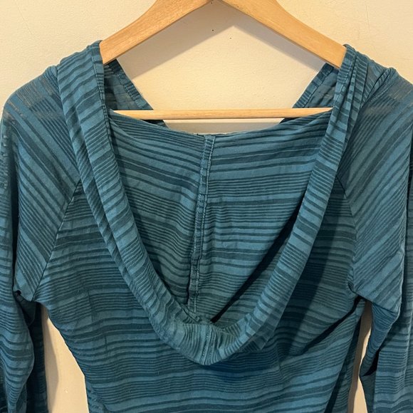 COLUMBIA | Women's Striped Hoodie Top Green Size Small - Picture 3 of 5